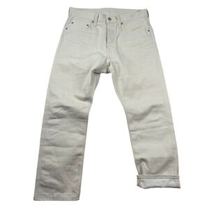 Momotaro Jeans Mens 32x27 Selvedge Japan White Denim Pants Designer Button Fly
